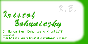 kristof bohuniczky business card